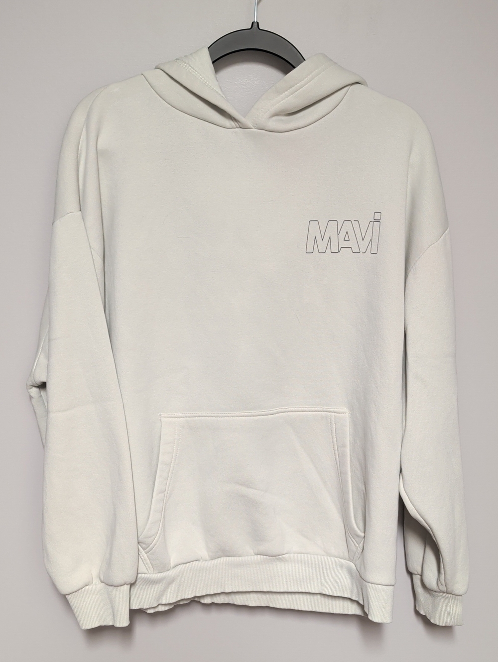 Mavi Men's Cream Crewneck Hoodie with Subtle Logo